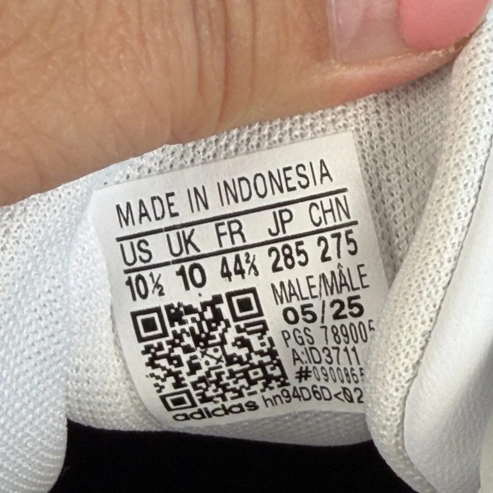 New‎ Adidas Mens Size 10.5 VL Court Base White Black Gum Sole Sneakers